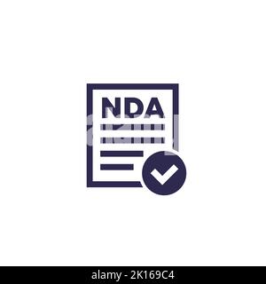 NDA-Symbol, Geheimhaltungsvereinbarung Stock Vektor