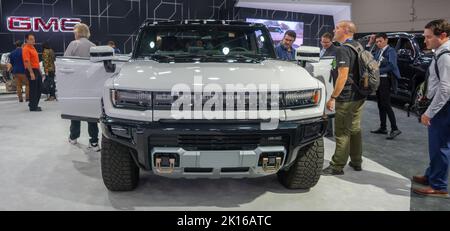 14. August 2022, Detroit, Michigan, USA: Der Hummer ist eine Kraft auf der Detroit Auto Show 2022 (Foto: © Alexis Doty/ZUMA Press Wire) Stockfoto