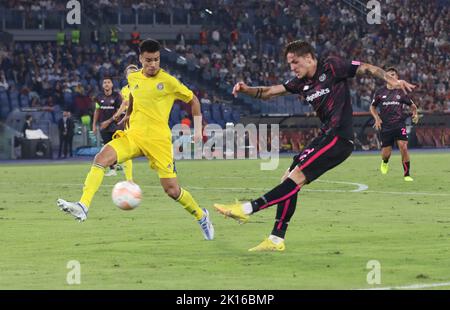 Rom, Italien. 15. September 2022. 15. September 2022, Roma, Latium, Italien: NicolÃ² Zaniolo während des Fußballspiels der Serie A Roma - Helsinki (Bildquelle: © Paolo Pizzi/Pacific Press via ZUMA Press Wire) Bildquelle: ZUMA Press, Inc./Alamy Live News Stockfoto