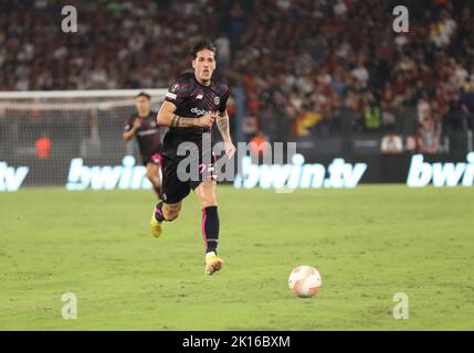 Rom, Italien. 15. September 2022. 15. September 2022, Roma, Latium, Italien: NicolÃ² Zaniolo während des Fußballspiels der Serie A Roma - Helsinki (Bildquelle: © Paolo Pizzi/Pacific Press via ZUMA Press Wire) Bildquelle: ZUMA Press, Inc./Alamy Live News Stockfoto