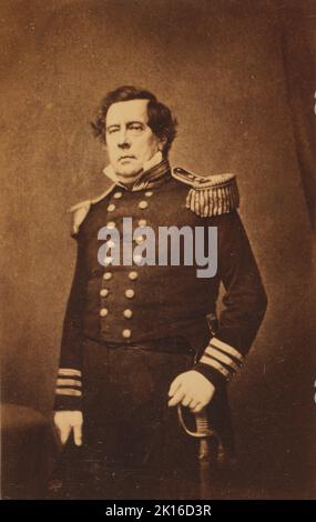 Portarait von Matthew Calbraith Perry (1794-1858), einem commodore der United States Navy, spielte eine führende Rolle bei der Öffnung Japans nach Westen mit der Convention of Kanagawa im Jahr 1854. Stockfoto