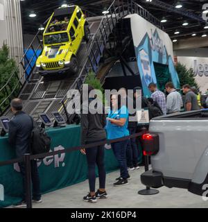 14. August 2022, Detroit, Michigan, USA: JEEP ist auf der Detroit Auto Show 2022 zu sehen (Foto: © Alexis Doty/ZUMA Press Wire) Stockfoto