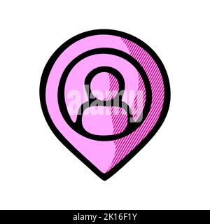 Lokalisierte Symbol isoliert auf weißem Hintergrund von Navigationskarten Sammlung. Lokalisierte Symbol trendy und modern lokalisierte Symbol für Logo, Web, App, UI. Locat Stockfoto