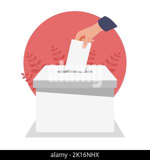 Handverlese Stimmpapier zur Wahlbox in Japan Illustration Stock Vektor