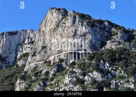 Capri - Viadotto di Via Provinciale Anacapri da Via Palazzo a Mare Stockfoto