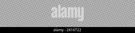 Dekorierte graue Metalloberfläche. Nahtloses Metallnieten-Muster. Abstrakter metallischer Hintergrund. Breite Abbildung Stockfoto