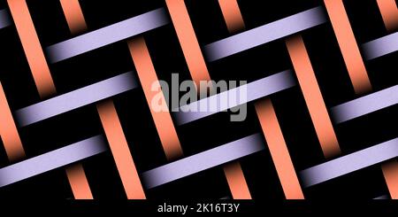 Heller mehrfarbiger Korbhintergrund. Geometrisches Nahtmuster. Abstrakte psychedelisch Illustration. 3D Abbildung Stockfoto
