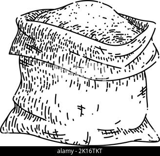 Sugar Bag Skizze handgezeichneter Vektor Stock Vektor