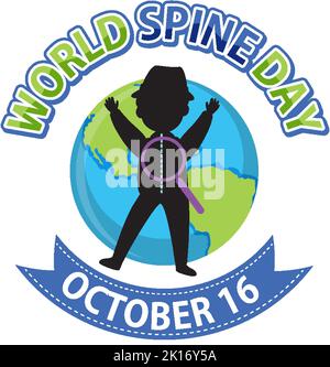 Illustration zum World Spine Day Banner Stock Vektor