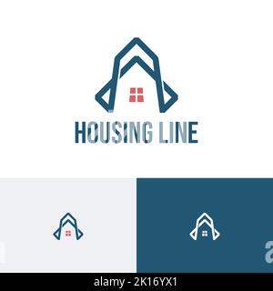 Housing Line Immobilien Immobilien Monoline Stil Logo Stock Vektor