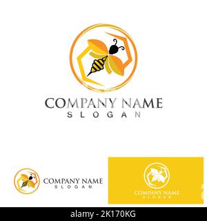 Bienenhonig Logo Vektor Symbol Symbol Illustration Design Vorlage Stock Vektor