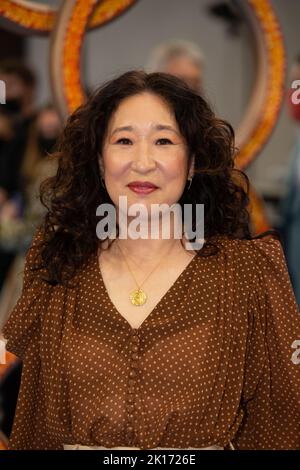 Datei-Foto vom 26/08/21 von Sandra Oh, die an der staatlichen Beerdigung der Königin als Teil der kanadischen Delegation teilnehmen wird. Stockfoto