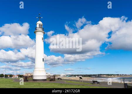 Die alte Besetzung Eisen Leuchtturm am Seaburn Park, Sunderland, North East England, UK Stockfoto