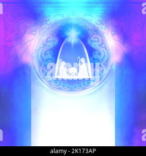 Die Geburt Jesu in Betlehem in einem gläsernen Kuppel Stockfoto