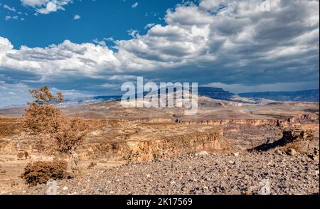 Schöne Hochlandlandschaft in der Region Oromia. Äthiopien Wildnis Landschaft, Afrika. Stockfoto