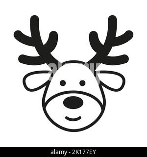 Vektor-Weihnachts-Logo-Design. Schwarze und weißeres Santas-Hirsch-Symbol Stock Vektor