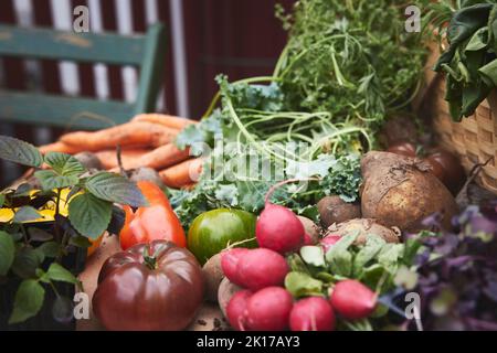 Blick auf frisches Gemüse Stockfoto