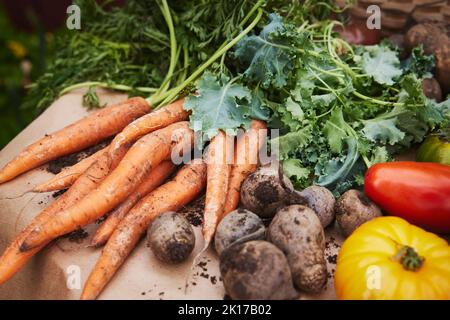 Erhöhte Ansicht von frischem Gemüse Stockfoto