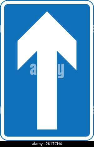 Einbahnverkehr (Hinweis: vergleichen Sie kreisförmige ‘nur vor’ Zeichen), die Autobahn-Code-Verkehrszeichen, Schilder geben Anweisungen, Schilder mit roten Kreisen sind meist proh Stock Vektor
