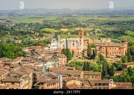 Siena mittelalterliches ols Stadtbild von oben, Toskana, Italien Stockfoto