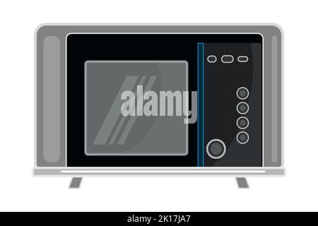 Mikrowelle mit Display und Tasten.Küche Elektrogerät zum Kochen von Lebensmitteln.Haushaltsgerät.Elektronische Haushaltsgeräte.Vektor-Illustration Stock Vektor