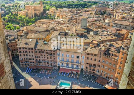 Siena mittelalterliches ols Stadtbild von oben, Toskana, Italien Stockfoto