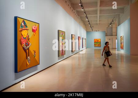 Ausstellung OS Gemeos, OS Yemeos, im Zentrum für zeitgenössische Kunst von Malaga, CAC Museum in Malaga, Andalusien, Stockfoto