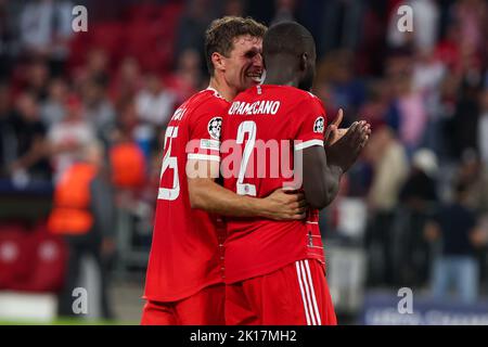 MÜNCHEN, DEUTSCHLAND - 13. SEPTEMBER: Thomas Muller vom FC Bayern Munchen während des Spiels der Gruppe C - UEFA Champions League zwischen dem FC Bayern Munchen und dem FC Barcelona in der Allianz Arena am 13. September 2022 in Munchen (Foto: DAX Images/Orange Picches) Stockfoto