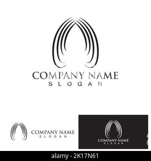 Haar wave Logo und Symbole Stock Vektor