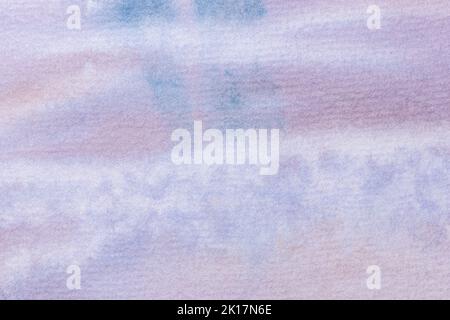 Abstrakte Kunst Hintergrund hellblau und rosa Farben. Aquarellmalerei auf Leinwand mit weichem Fliedergradient. Fragment von cyanfarbener Grafik auf Papier mit Pat Stockfoto