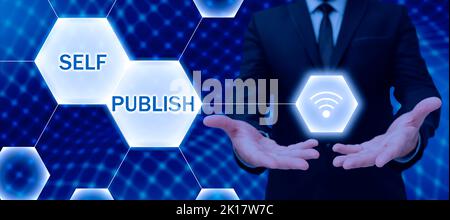 Handschrift Text selbst veröffentlichen. Konzeptionelle Foto veröffentlicht arbeiten selbständig und auf eigene Kosten Indie Thema Stockfoto