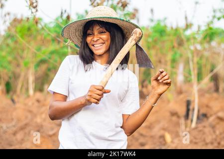 Happy Beautiful african Lady Farmer Stockfoto