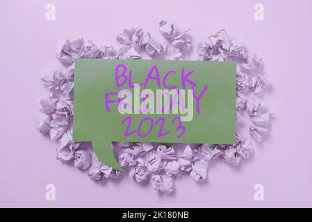 Textunterschrift, die den Frühling anruft. Wort für Tag nach dem Thanksgiving Discounts Shopping Day Stockfoto