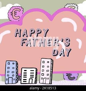 Textschild zeigt Morgen ist Freitag an. Konzept bedeutet Zeit des Jahres, um Väter auf der ganzen Welt zu feiern Stockfoto