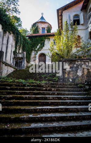 Schloss Bosiljevo, mittelalterliche Burg von Frankopan Familie und jetzt in einem Zustand der Reparatur, Karlovac County, Kroatien Stockfoto
