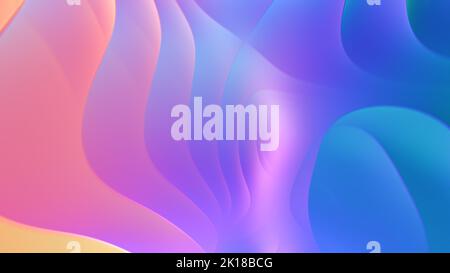 Abstrakte Illustration in holografischer Farbe, futuristische Tapete. Stockfoto
