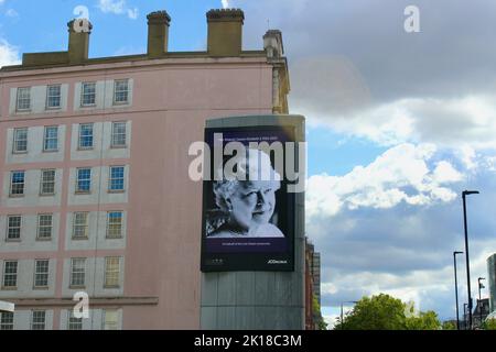 Szenen aus dem Zentrum londons in Vorbereitung auf die Beerdigung von Königin elizabeth 2 london england Stockfoto