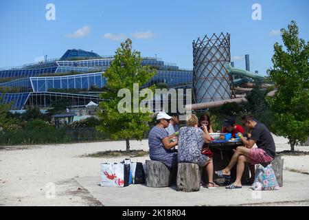 Centre Parcs / Dörfer Natur Paris Frankreich Stockfoto