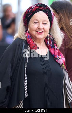 16. September 2022, Madrid, Madrid, Spanien: Hanna Schygulla kommt während des San Sebastian International Film Festival 70. am 16. September 2022 in Donostia / San Sebastian, Spanien, im Maria Cristina Hotel an (Bild: © Jack Abuin/ZUMA Press Wire) Stockfoto