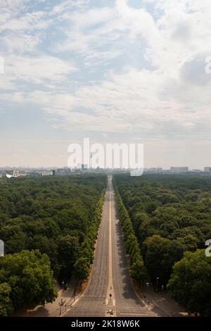 Blick auf das Stadtzentrum von der Siegessäule. Tiergarten. Berlin. Deutschland Stockfoto