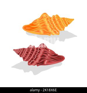 Vektor-Illustration mit zwei Meeresmuscheln Stock Vektor