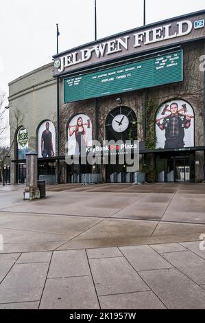 Jeld Wen Field im SW Morrison, Heimstadion der Portland Timbers. Stockfoto