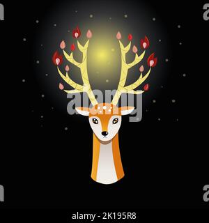 Deer Illustration eignet sich für Verpackungsdesign, Website, Druck und mehr Stockfoto
