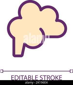 Brain Pixel Perfect RGB-Farbe ui-Symbol Stock Vektor