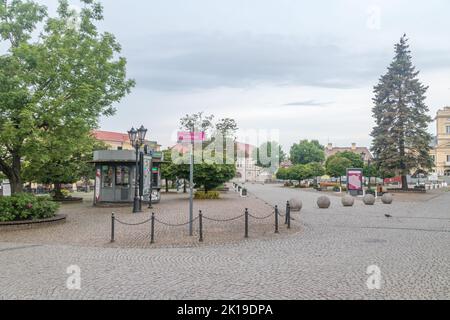 Kutno, Polen - 30. Mai 2022: Der polnische Marschall Jozef Pilsudski Platz. Stockfoto