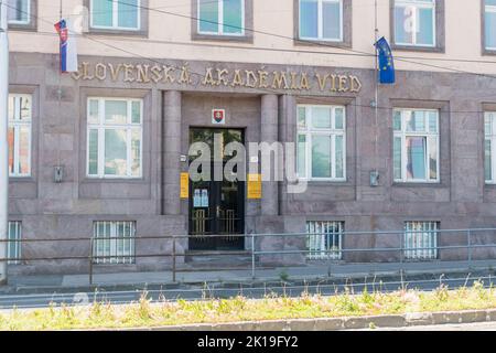 Bratislava, Slowakei - 31. Mai 2022: Slowakische Akademie der Wissenschaften. Stockfoto