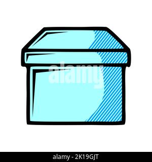Box-Symbol isoliert auf weißem Hintergrund von Workspace-Support-Sammlung. Box-Symbol trendy und moderne Box-Symbol für Logo, Box-Symbol einfaches Zeichen. Box ic Stockfoto