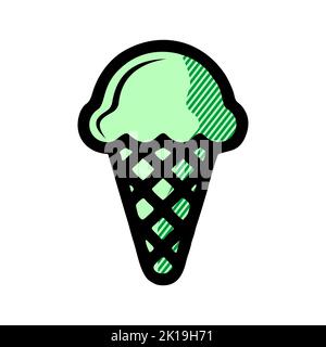 Eis-Kegel-Symbol isoliert auf weißem Hintergrund aus Sommer Lebensmittel-und Getränkesammlung. Eis-Kegel-Symbol trendy und moderne Eis-Kegel Symbol fo Stockfoto