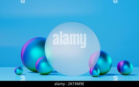 Abstrakt blank mattiert Glas Hintergrund. Glas-Morphismus-Effekt. 3D Rendering Stockfoto