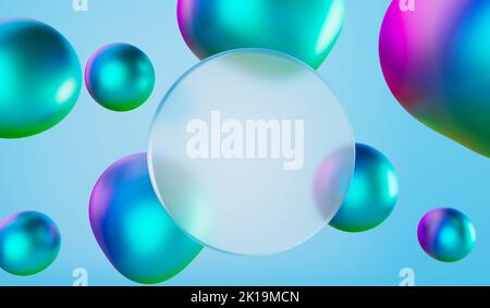 Abstrakt blank mattiert Glas Hintergrund. Glas-Morphismus-Effekt. 3D Rendering Stockfoto